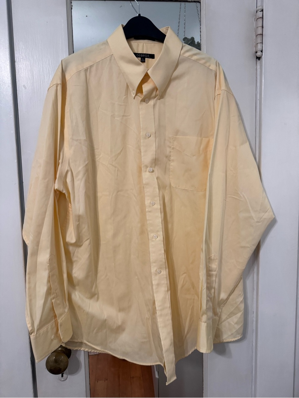 George Mens  Yellow Button-Down Dress Shirt Size 16.5 34/35